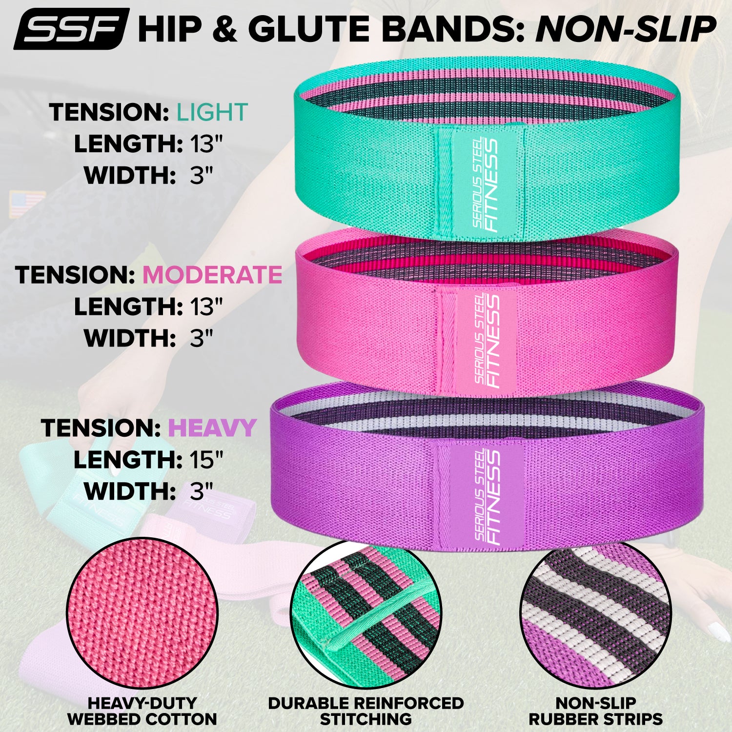 Hip & Glute Activation Band (Non-Slip) – Serious Steel Fitness